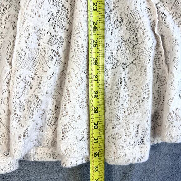 Free People Knit Sheer Boho Dress Women’s Small Soft Beige Cream - Picture 6 of 11